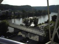 Ausblick aus dem Riesenrad auf die Donau.